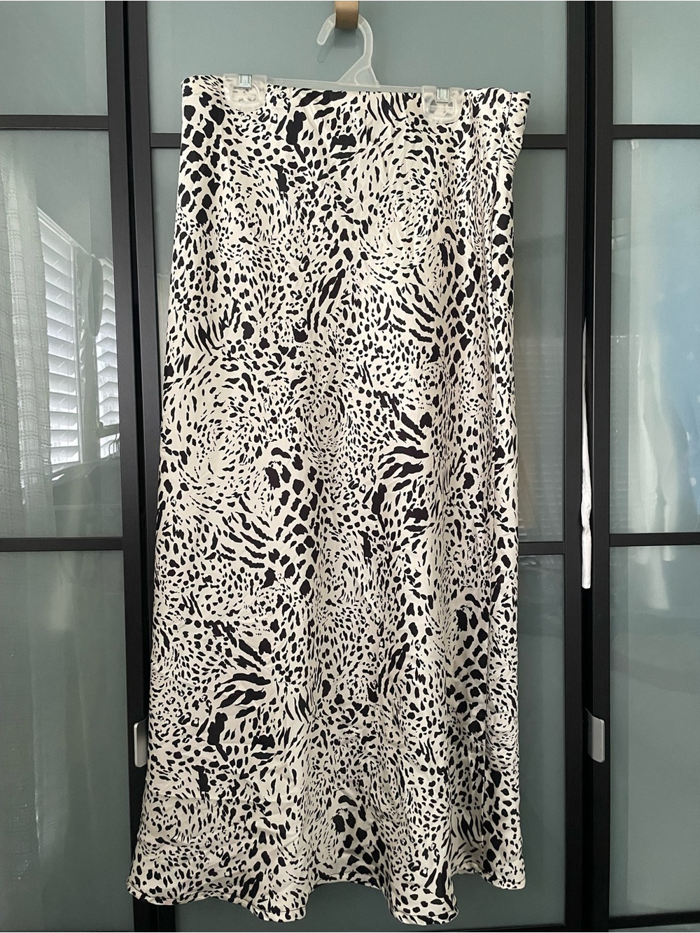 Timing Black and White Animal Print Maxi Skirt
